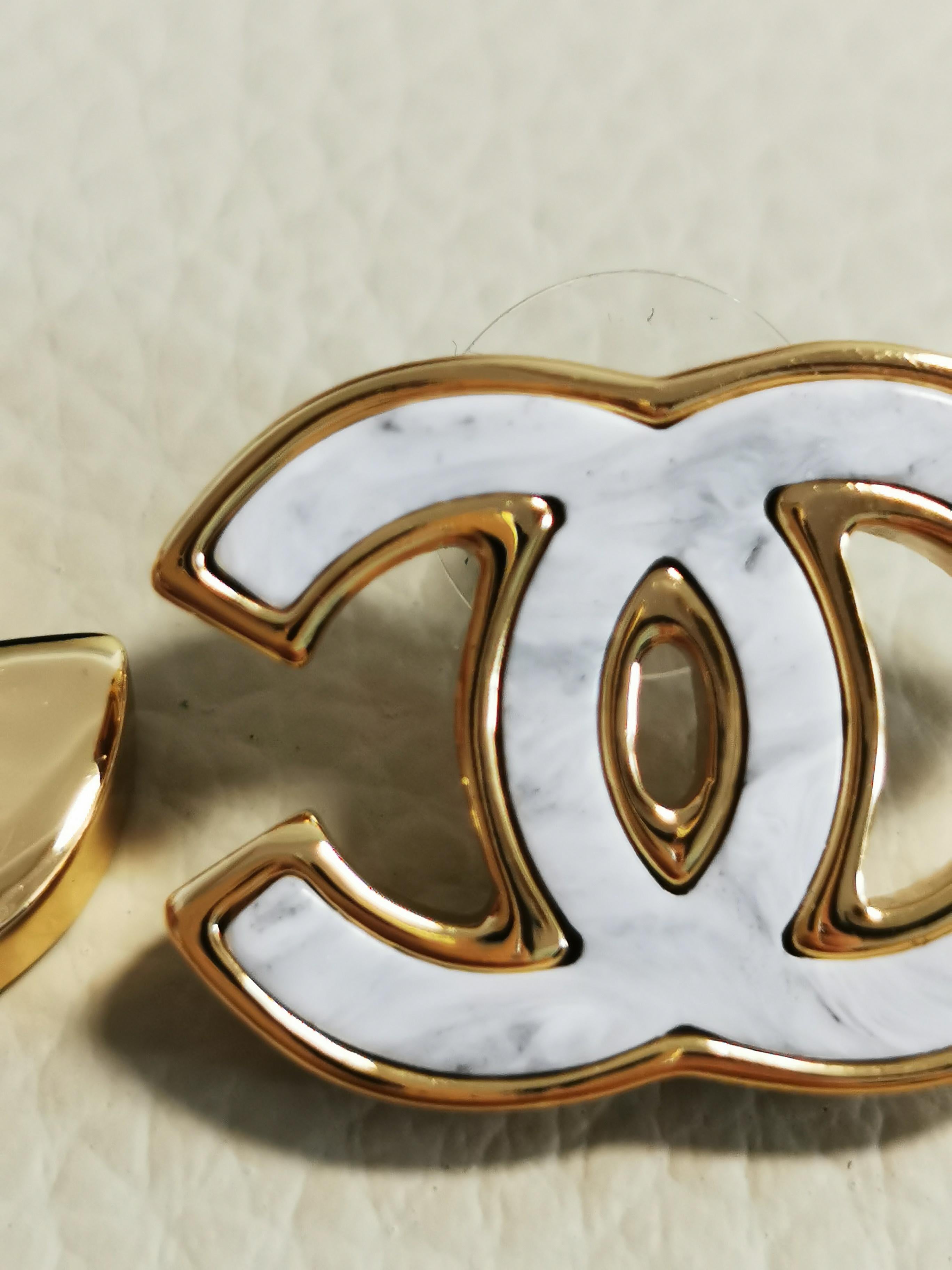 Chanel Large Rhinestone CC Drop Pearl Dangling Earrings 2