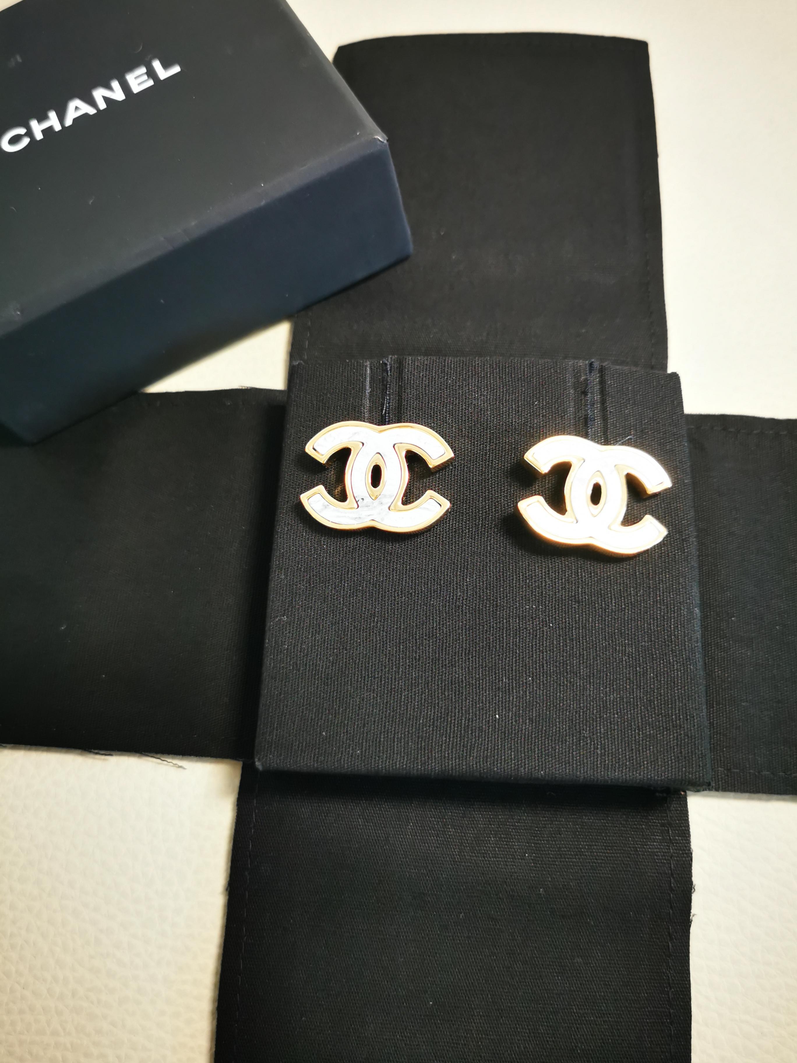 Chanel Large Rhinestone CC Drop Pearl Dangling Earrings 3