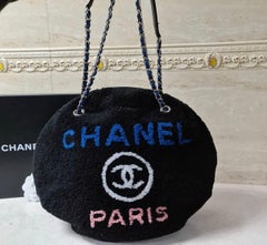 Chanel Large Shearling Deauville Round Bag