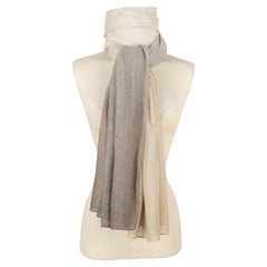 Chanel Large Silk and Cotton Stole in Gray