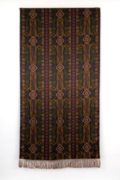 Chanel Large Silk Stole with Burgundy Wool Lining