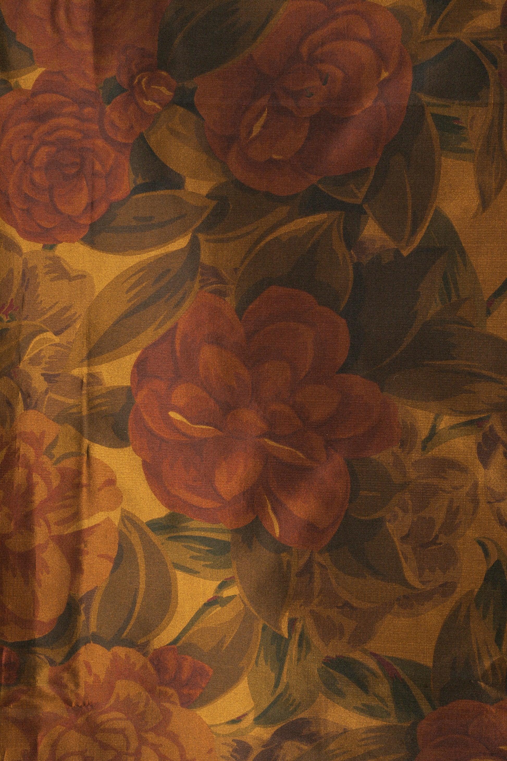 Chanel Large Silk Taffeta Foulard/ Scarf in Golden Brown 1