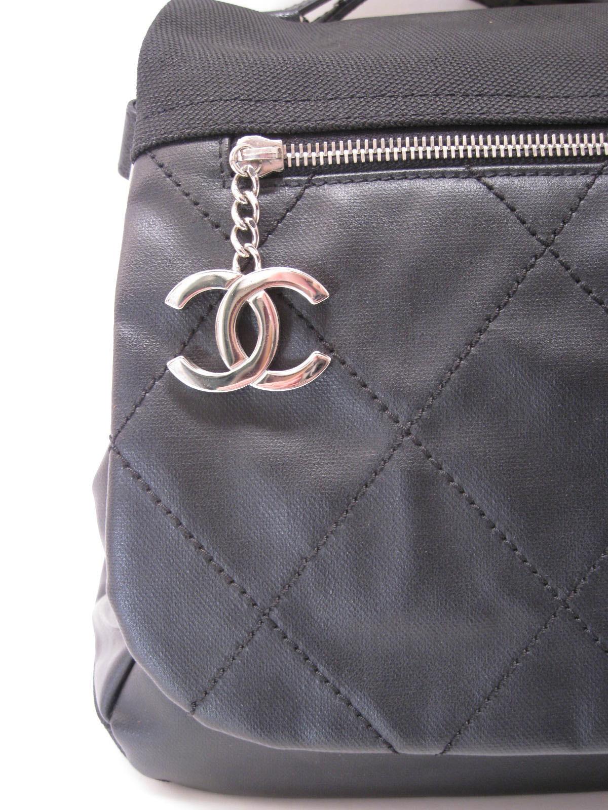Chanel Large Structured Black Hobo Flap Bag Purse 5