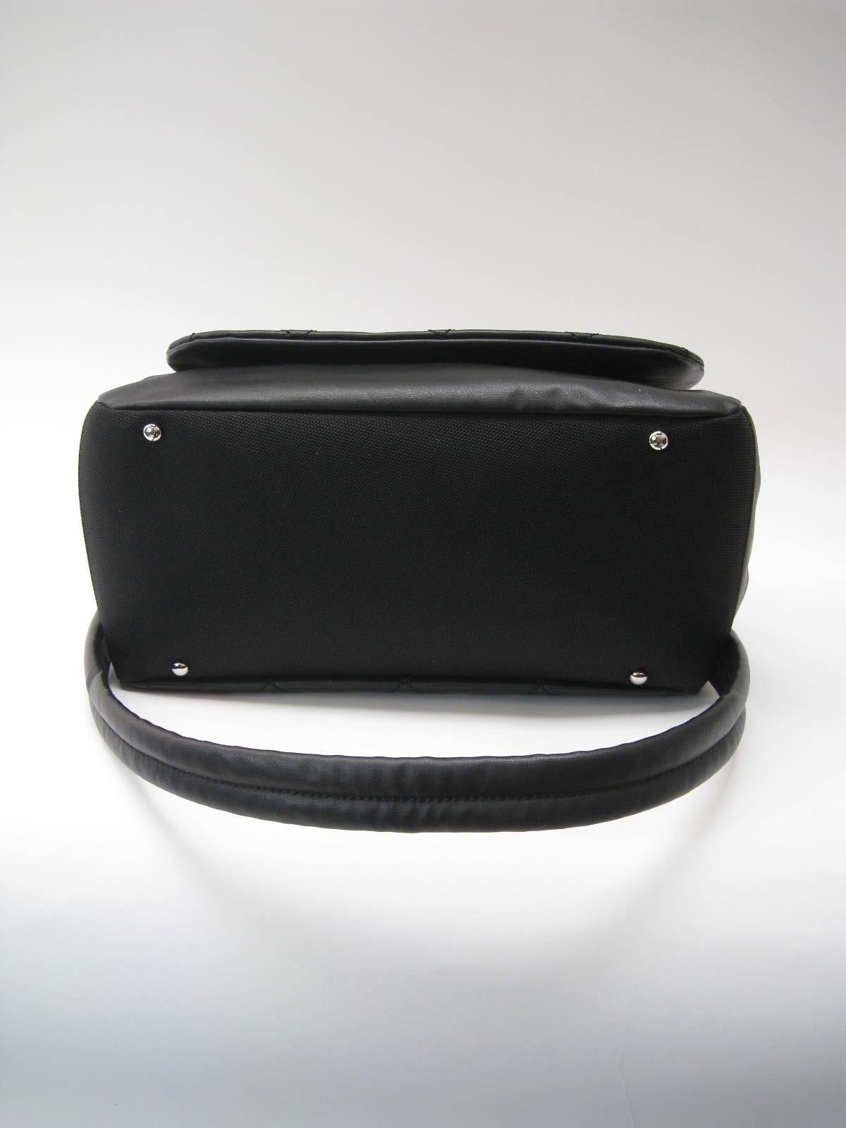 black purse with silver hardware