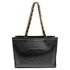 Chanel Large Tote Black Lambskin Leather CC Logo GHW