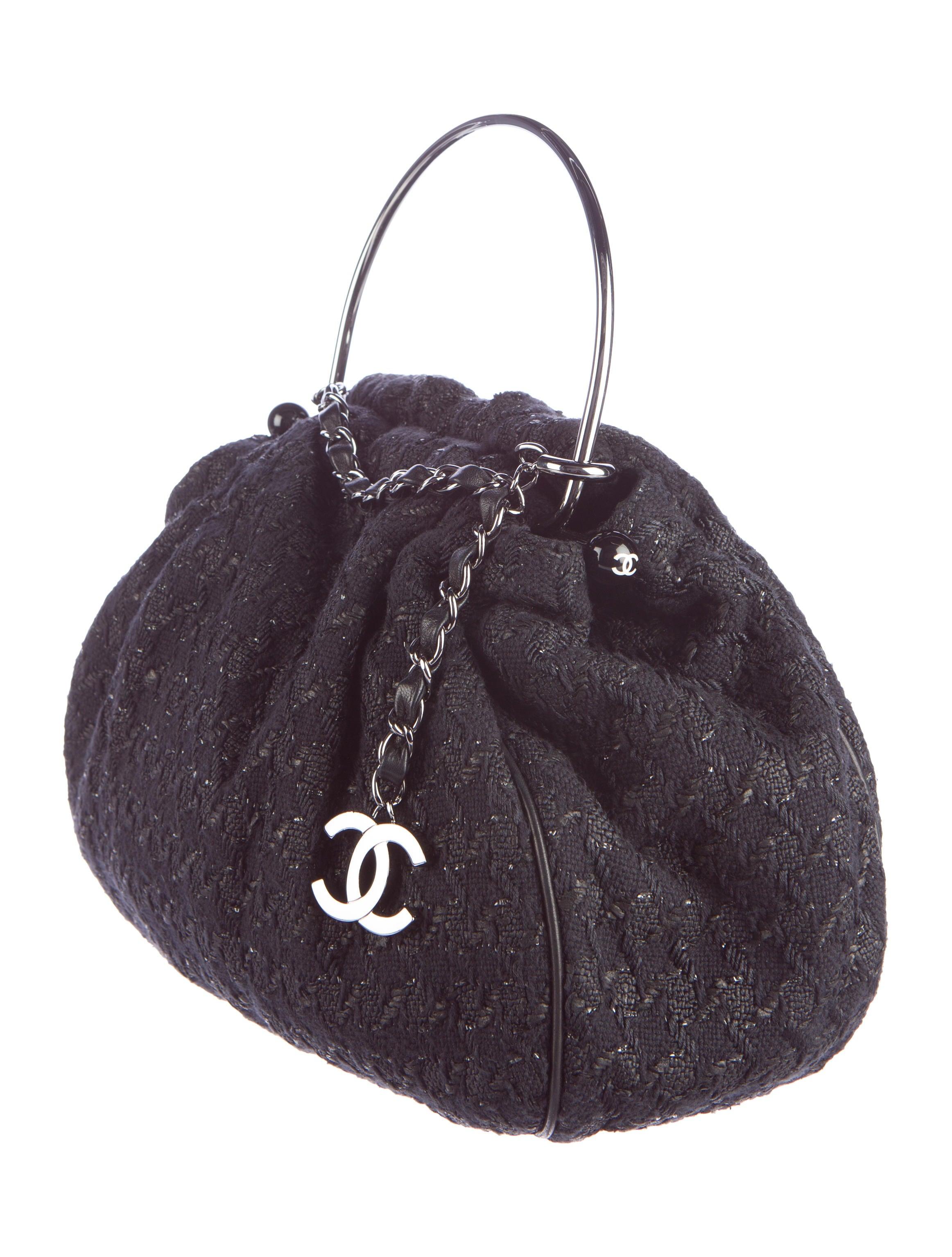 Chanel Bolso grande con asa superior de tweed en venta 2