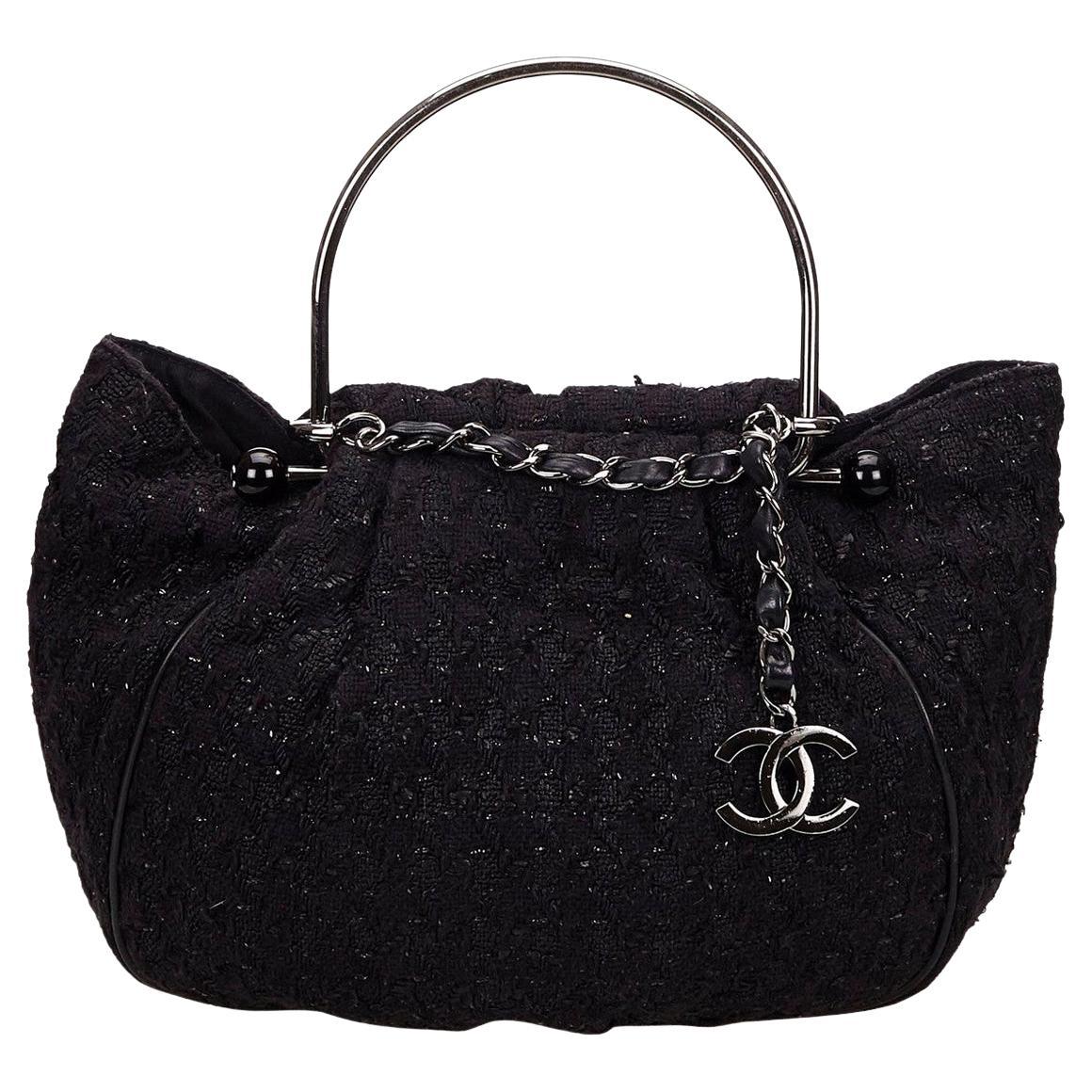 Chanel Large Tweed Top Handle Tote