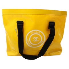 Chanel Large Yellow Waterproof Beach Tote Bag 862127