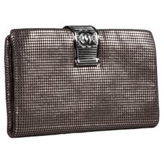 Chanel 2007 Laser Etched Chainmail Metallic Clutch Evening Gala Bag