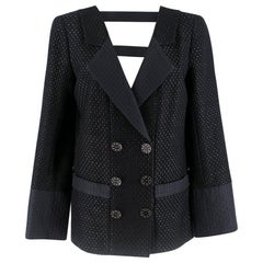 Chanel Lattice Cut-Out Double Breasted Jacket SIZE S