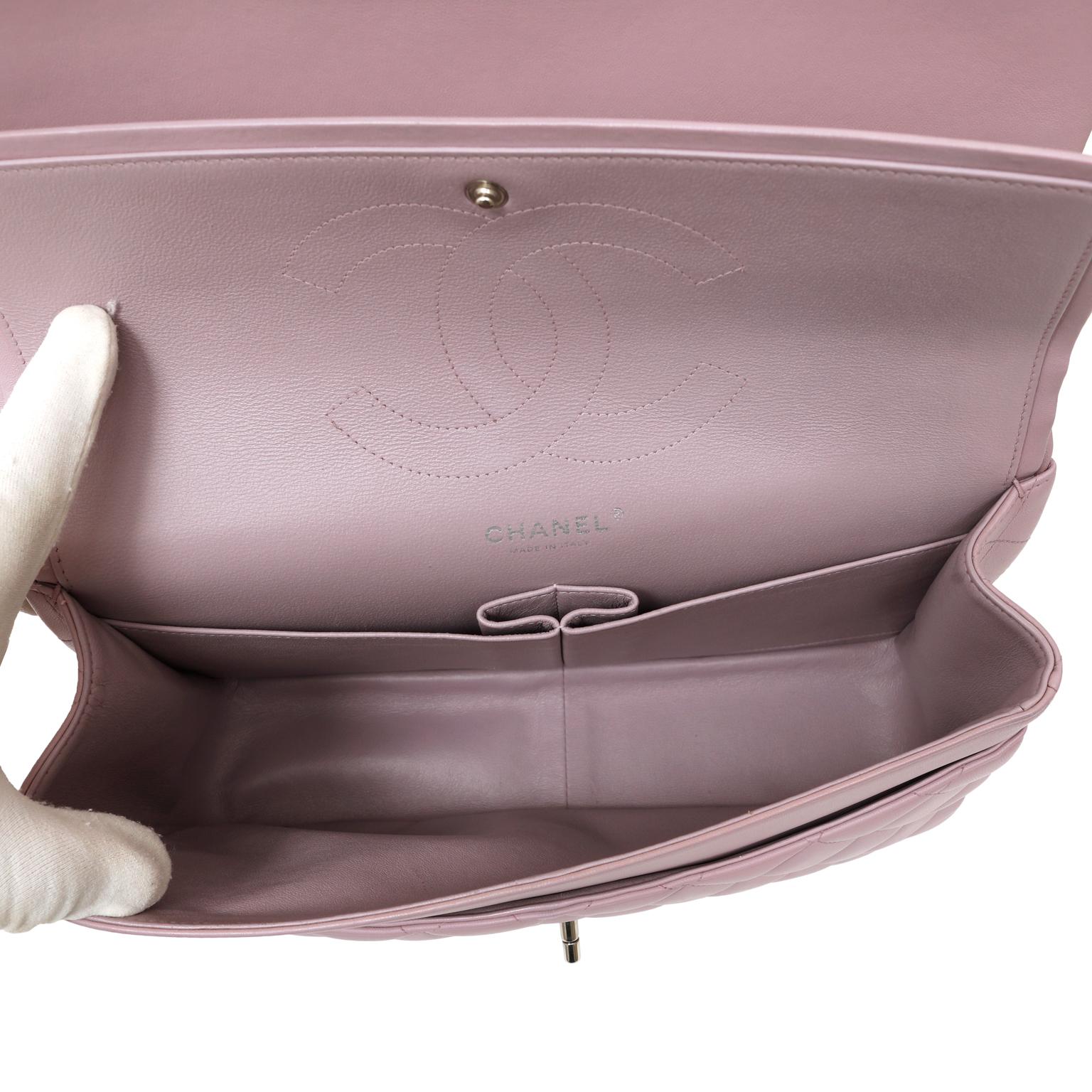 Chanel Lavender Lambskin Jumbo Classic Double Flap Bag 1