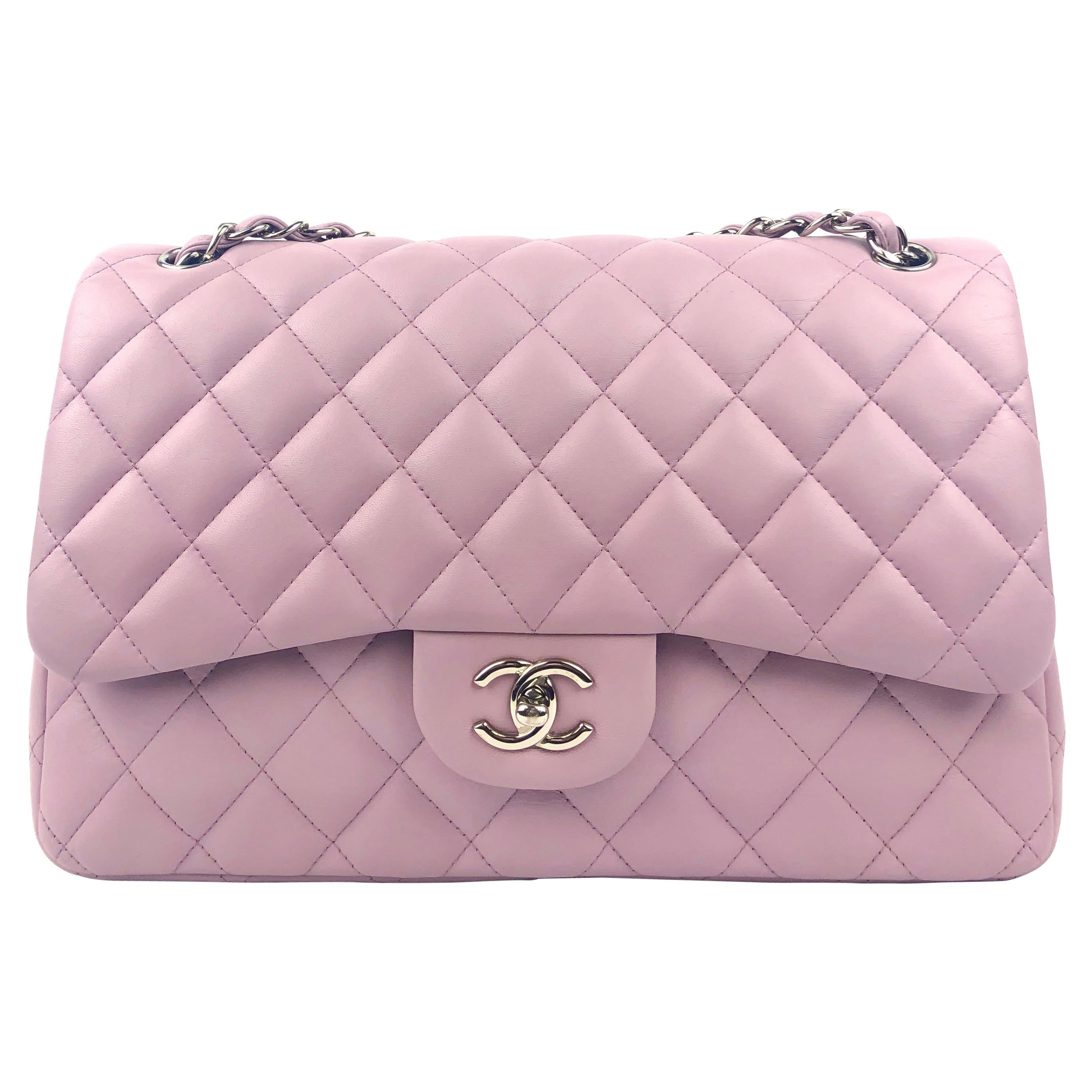 Chanel Lavender Lambskin Jumbo Classic Double Flap Bag