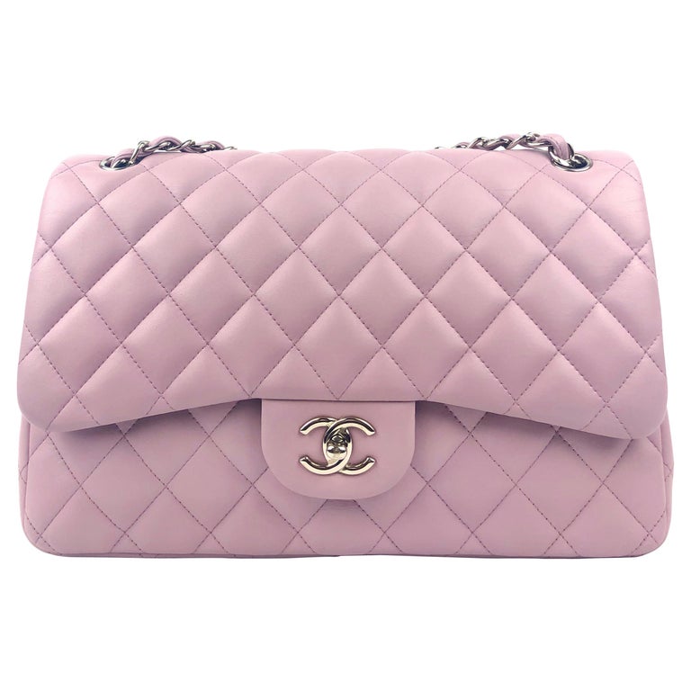 Chanel Lavender Lambskin Jumbo Classic Double Flap Bag For Sale at 1stDibs