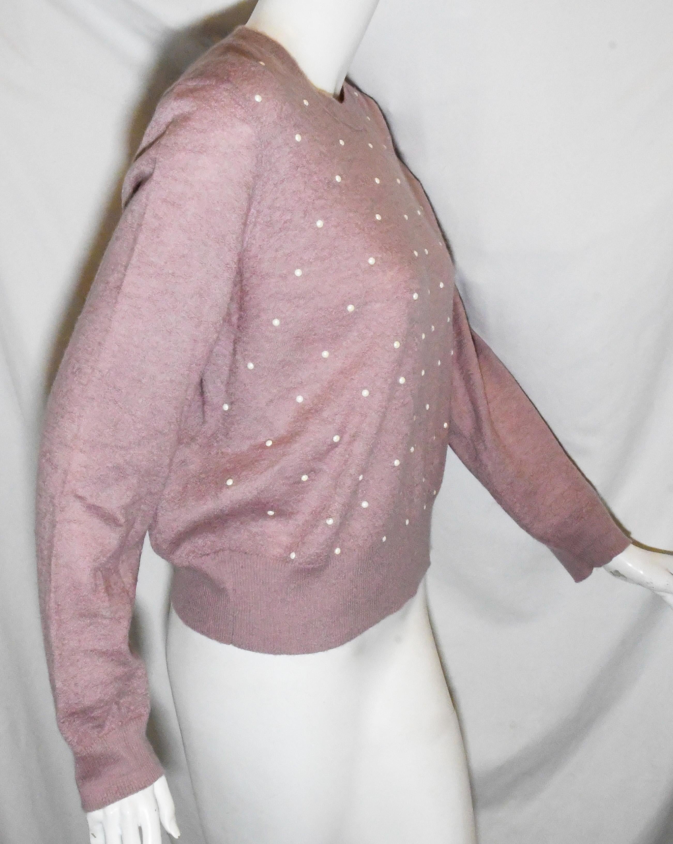 chanel sweater with pearls