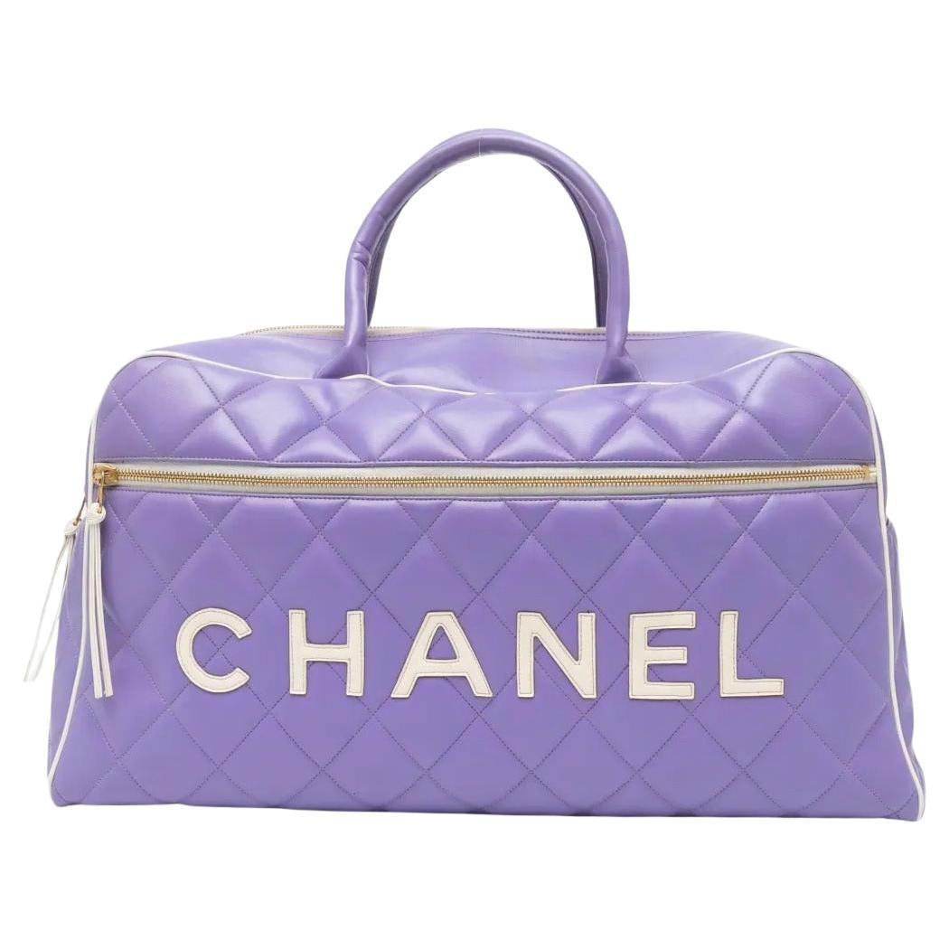 Chanel Lavender Purple 90
s Weekend Vintage Overnight Duffle Tote