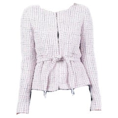Chanel Lavender Tweed Belted Jacket