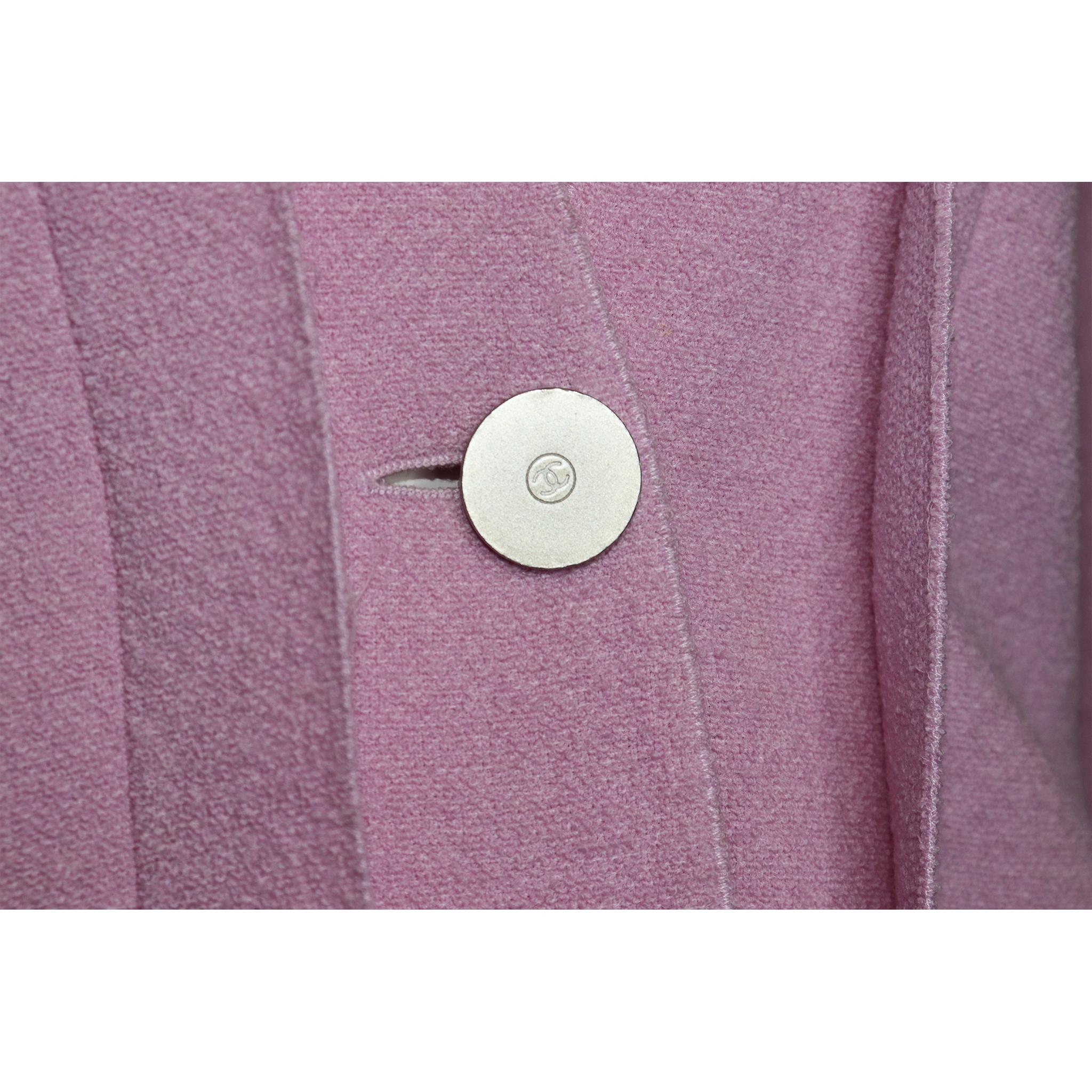 Women's Chanel Lavender Wool Jacket & Skirt Set Circa 1990s  For Sale