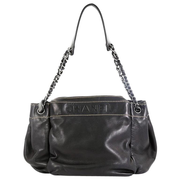 Chanel Lax Accordion Tote Leather Medium at 1stDibs