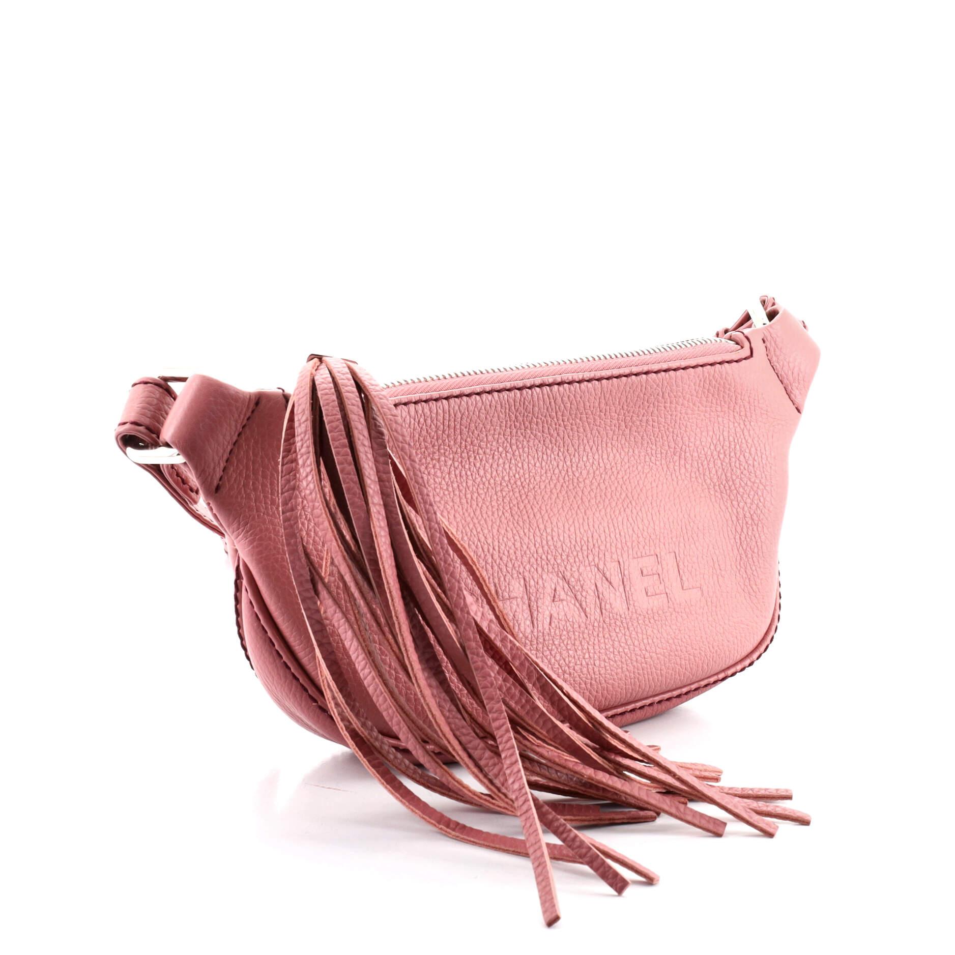 Pink Chanel Lax Crossbody Bag Pebbled Leather