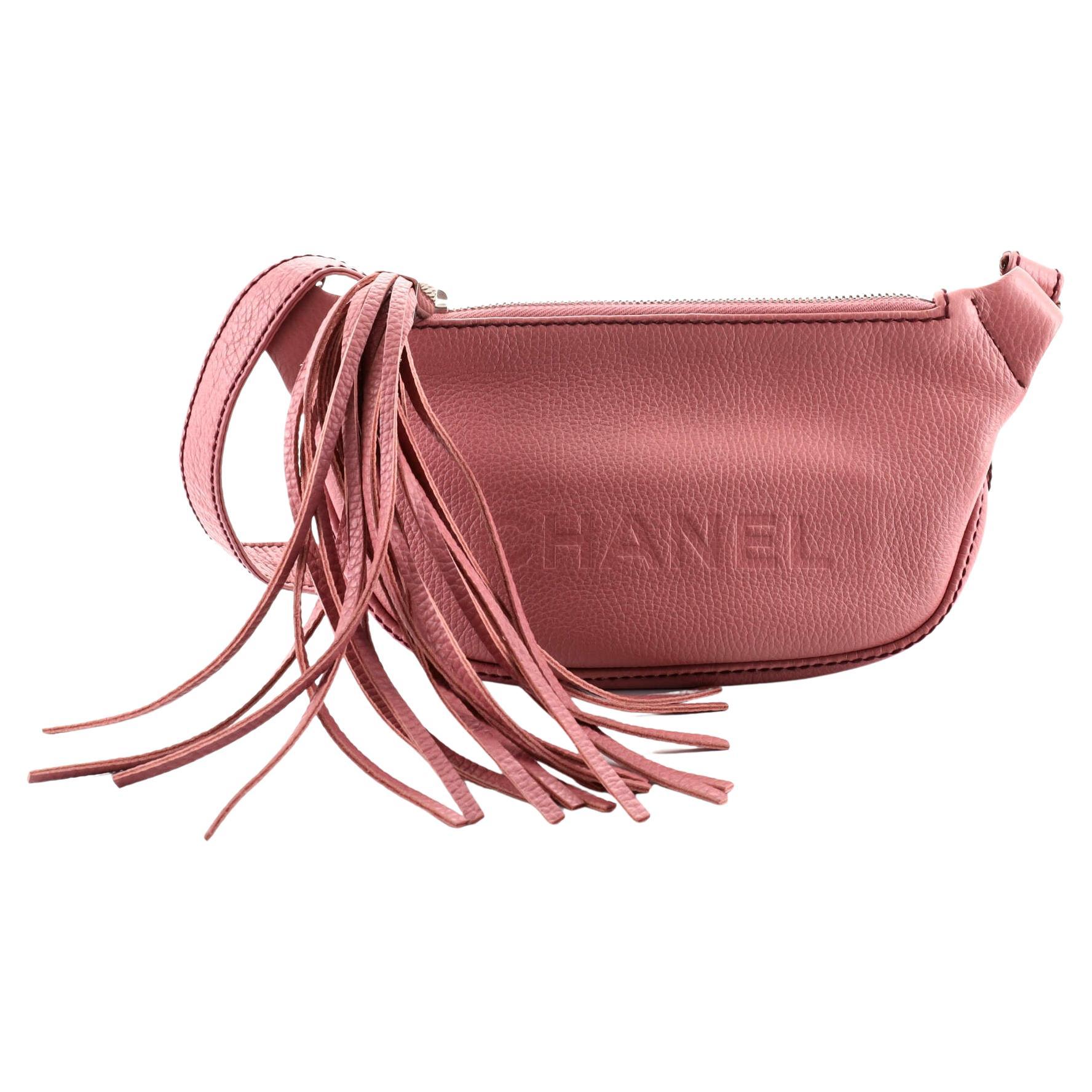 Chanel Lax Crossbody Bag Pebbled Leather