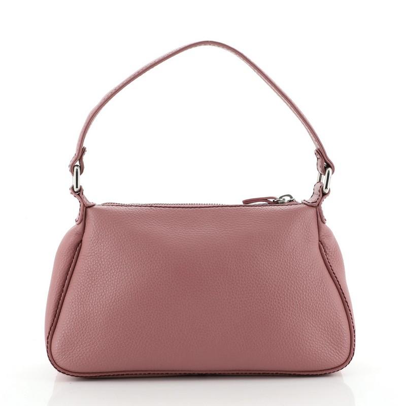 Chanel Lax Front Zip Bag Pebbled Leather Small In Good Condition In NY, NY