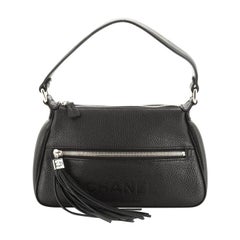 Chanel Lax Front Zip Bag Pebbled Leather Small