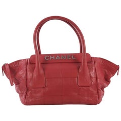 Chanel Lax Satchel Quilted Leather Large