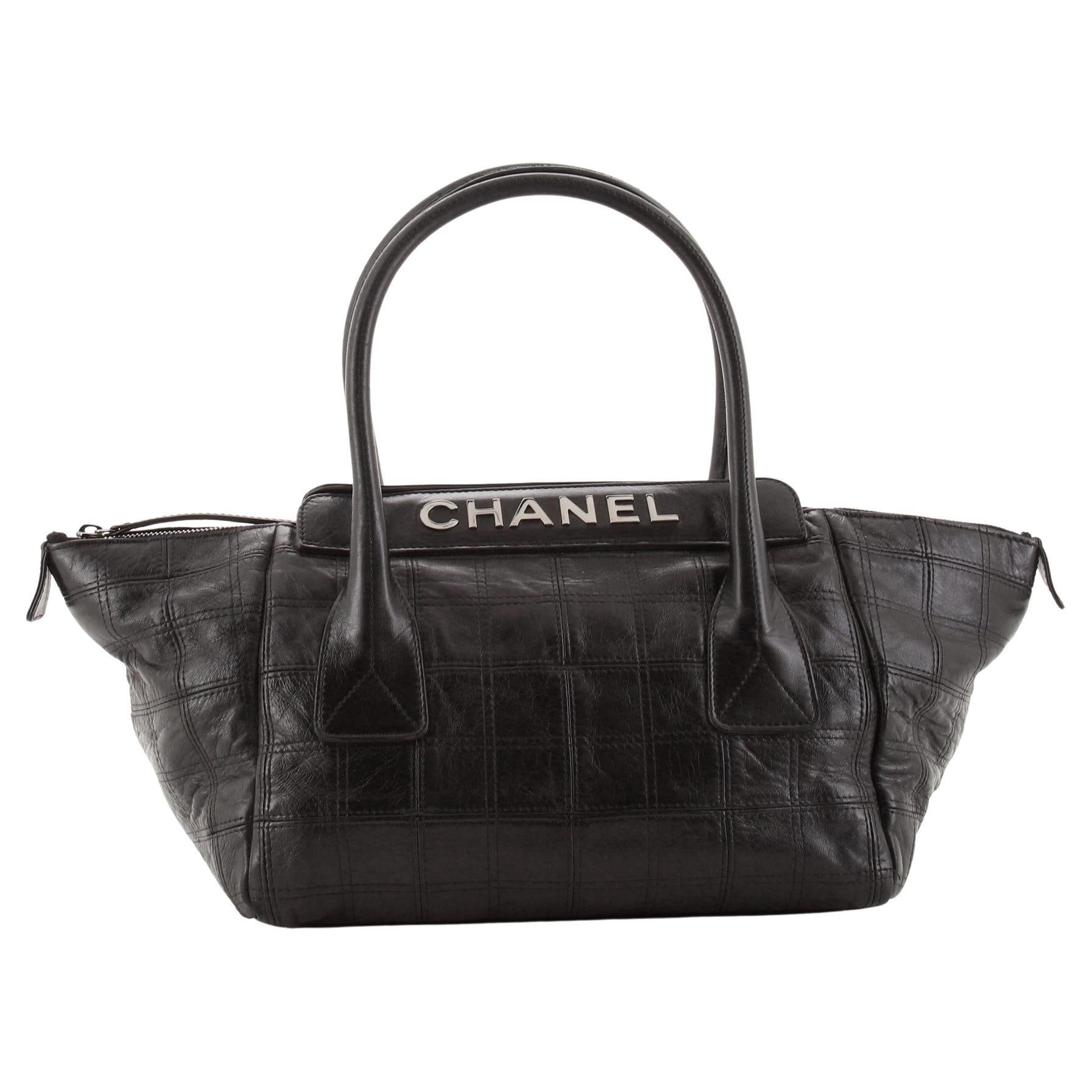 Chanel Lax Satchel Quilted Leather Large