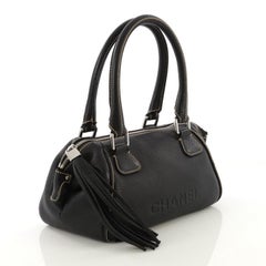 Chanel Lax Tassel Bag Pebbled Leather Medium