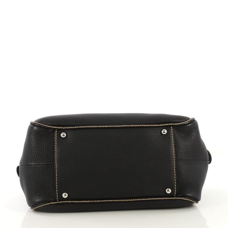 Black Chanel Lax Tassel Bag Pebbled Leather Medium