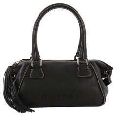 Chanel Lax Tassel Bag Pebbled Leather Medium