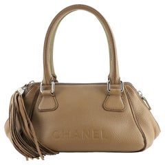 Chanel Lax Tassel Bag Pebbled Leather Medium