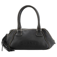 Chanel Lax Tassel Bag Pebbled Leather Medium