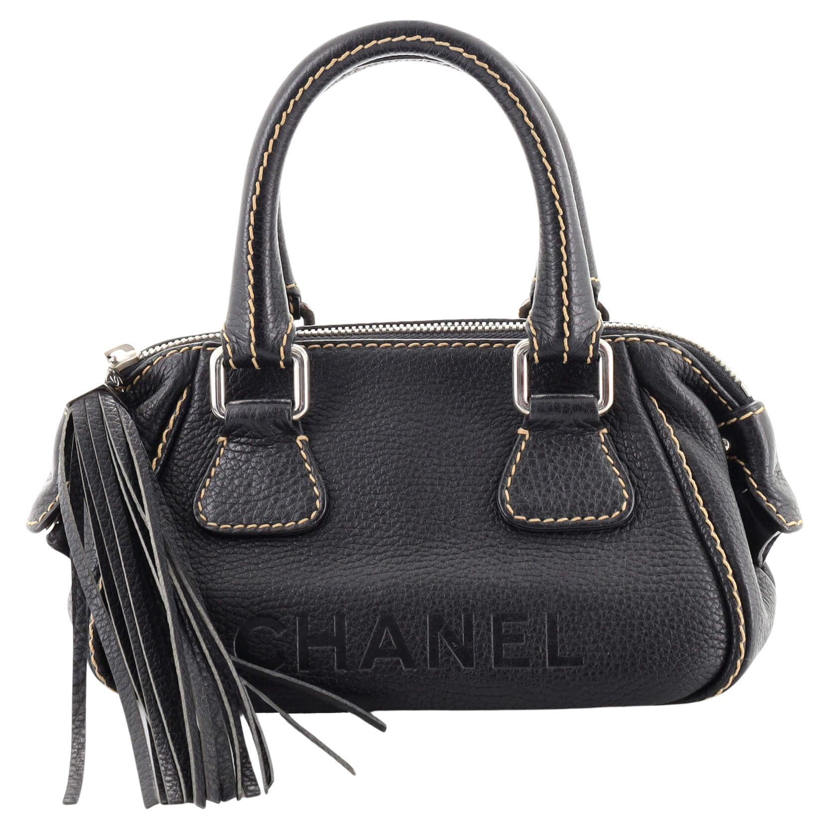 Chanel Lax Tassel Bag Pebbled Leather Small