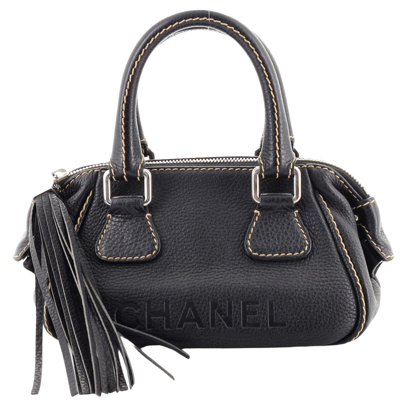 Chanel Lax Tassel Bag Pebbled Leather Small