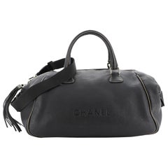 Chanel Lax Tassel Convertible Duffle Pebbled Leather Large 