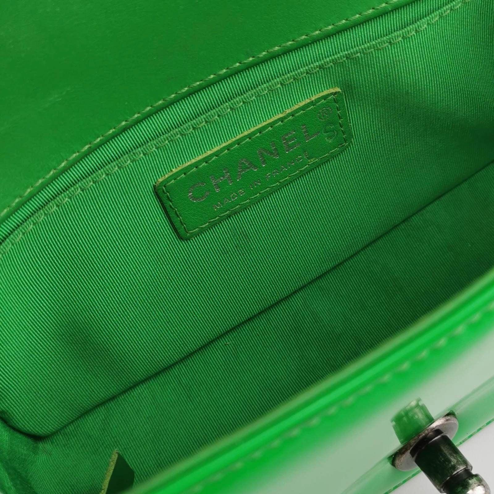 Chanel Le Boy 2016 Small Green Patent Leather Bag 9