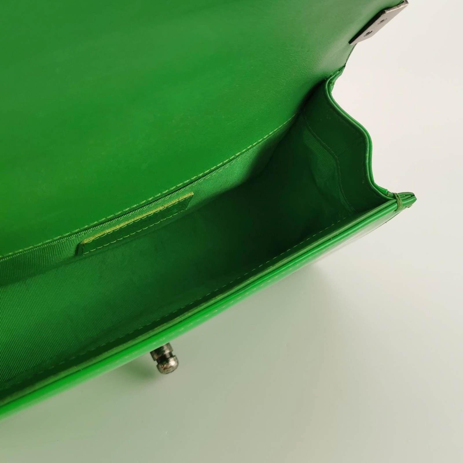 Chanel Le Boy 2016 Small Green Patent Leather Bag 2