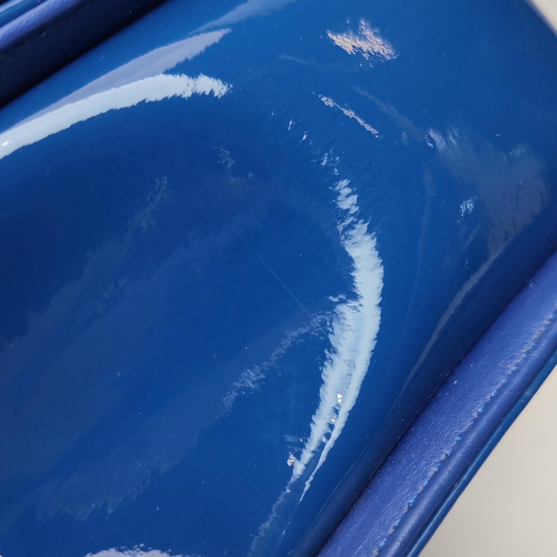 Chanel Le Boy Large Royal Blue Patent Leather Silver Hardware 2014-2015 en vente 15