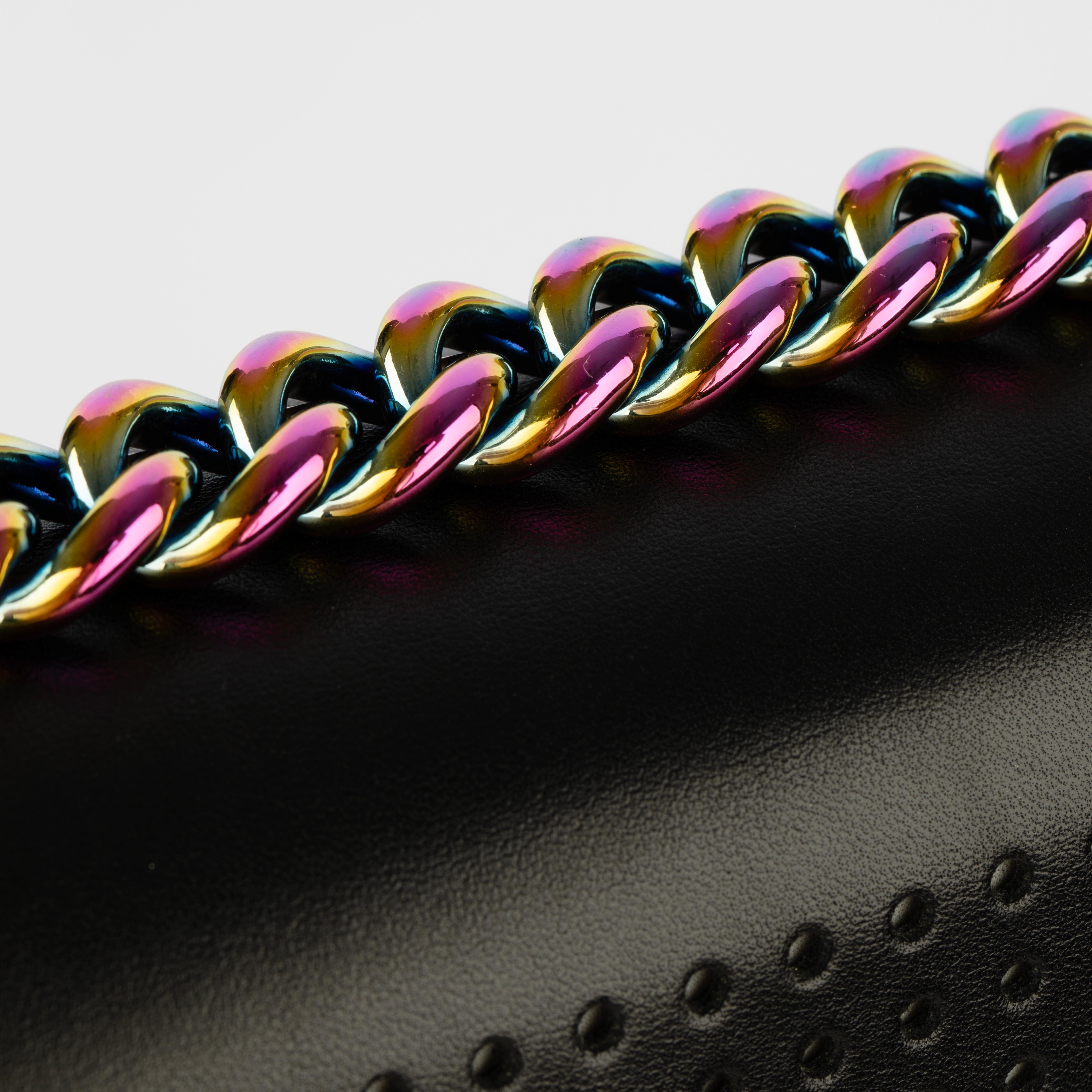 Chanel Le Boy Limited Edition LED Black Lambskin Rainbow Hardware For Sale 9