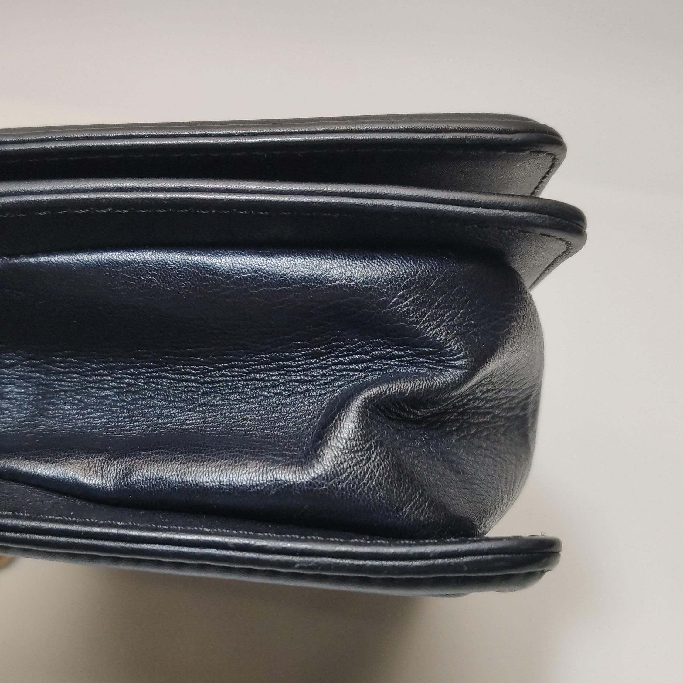 Chanel Le Boy Small Black Lambskin Leather Antiqued Gold Hardware For Sale 12