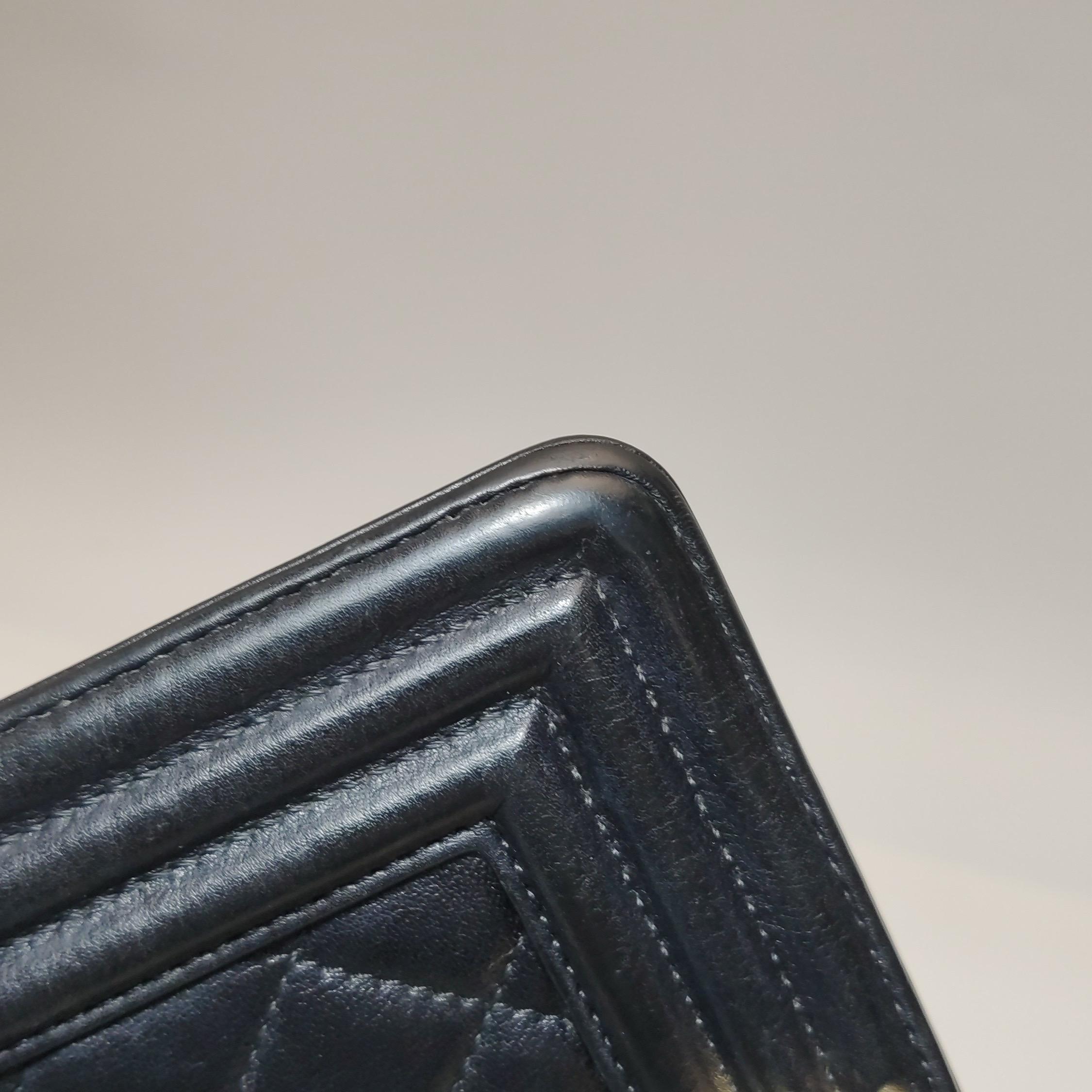 Chanel Le Boy Small Black Lambskin Leather Antiqued Gold Hardware For Sale 16