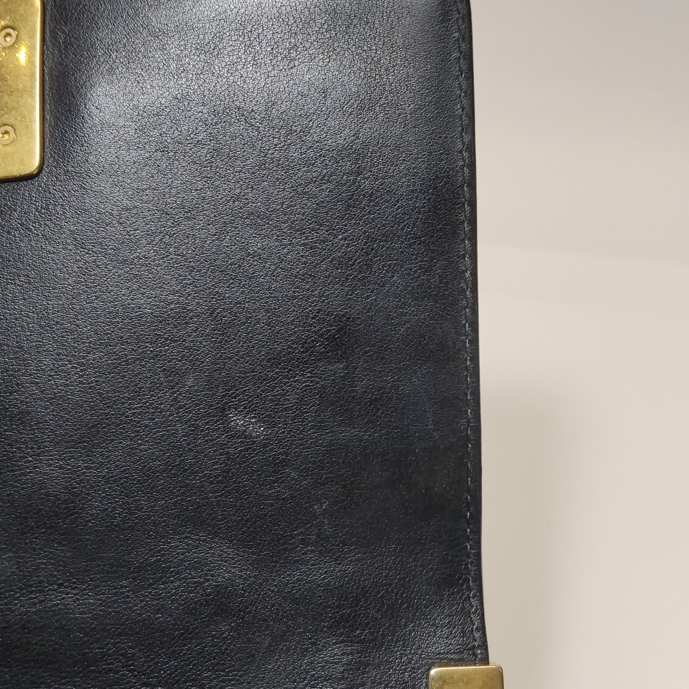 Chanel Le Boy Small Black Lambskin Leather Antiqued Gold Hardware For Sale 4