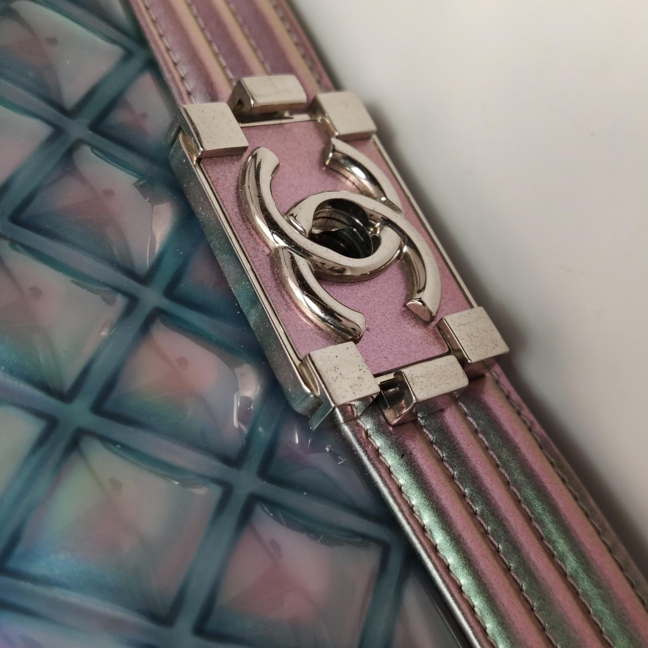 Chanel Le Boy Bolso Pequeño Sirena Charol Multicolor 2018-2019 en venta 6