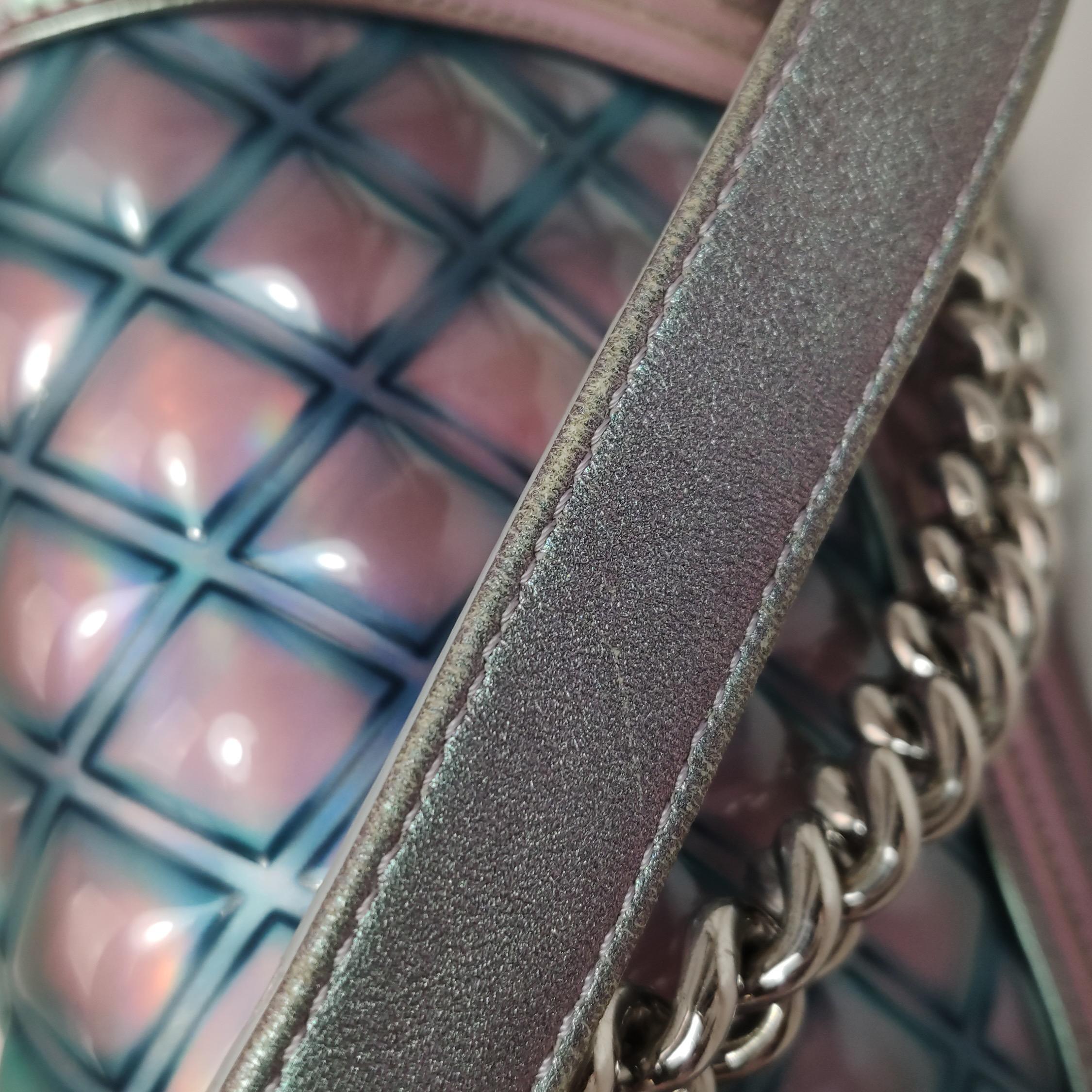 Chanel Le Boy Bolso Pequeño Sirena Charol Multicolor 2018-2019 en venta 7