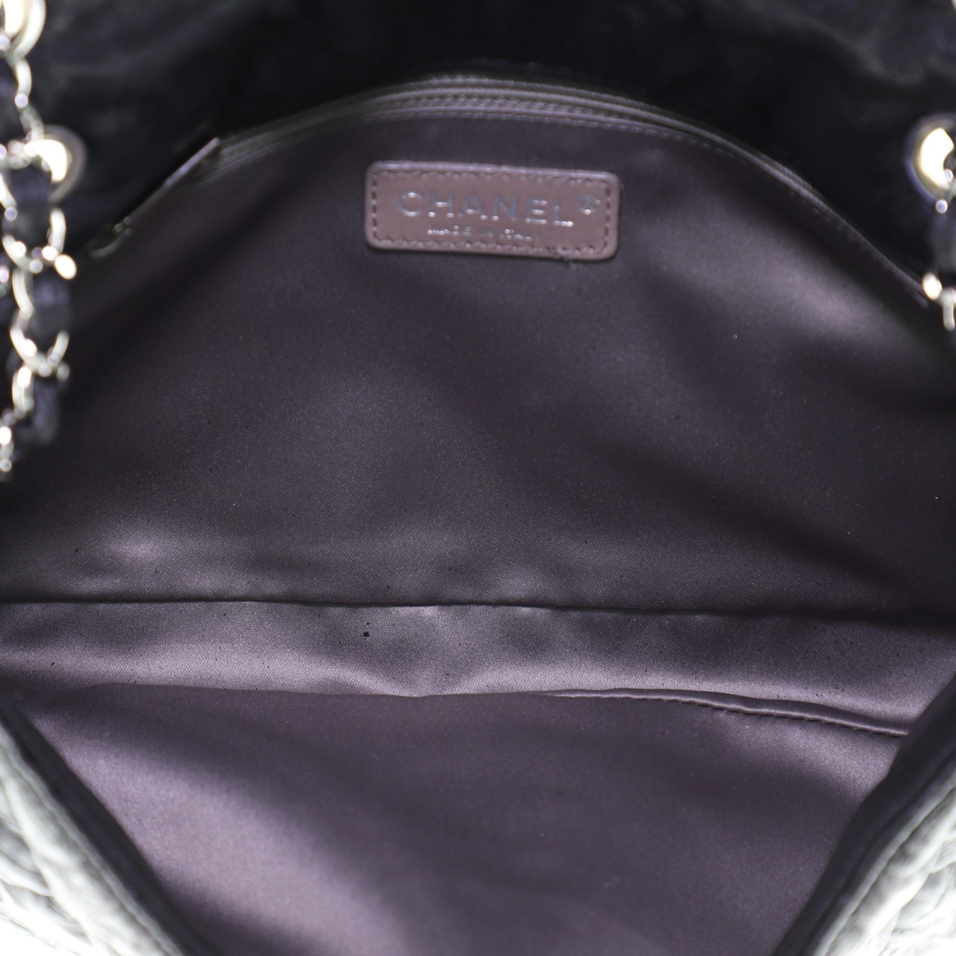 Black Chanel Le Marais Ligne Flap Bag Quilted Coated Canvas Medium