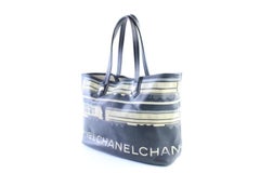 Chanel Le Train Shopper 28cr0618 Black Coated Canvas Tote