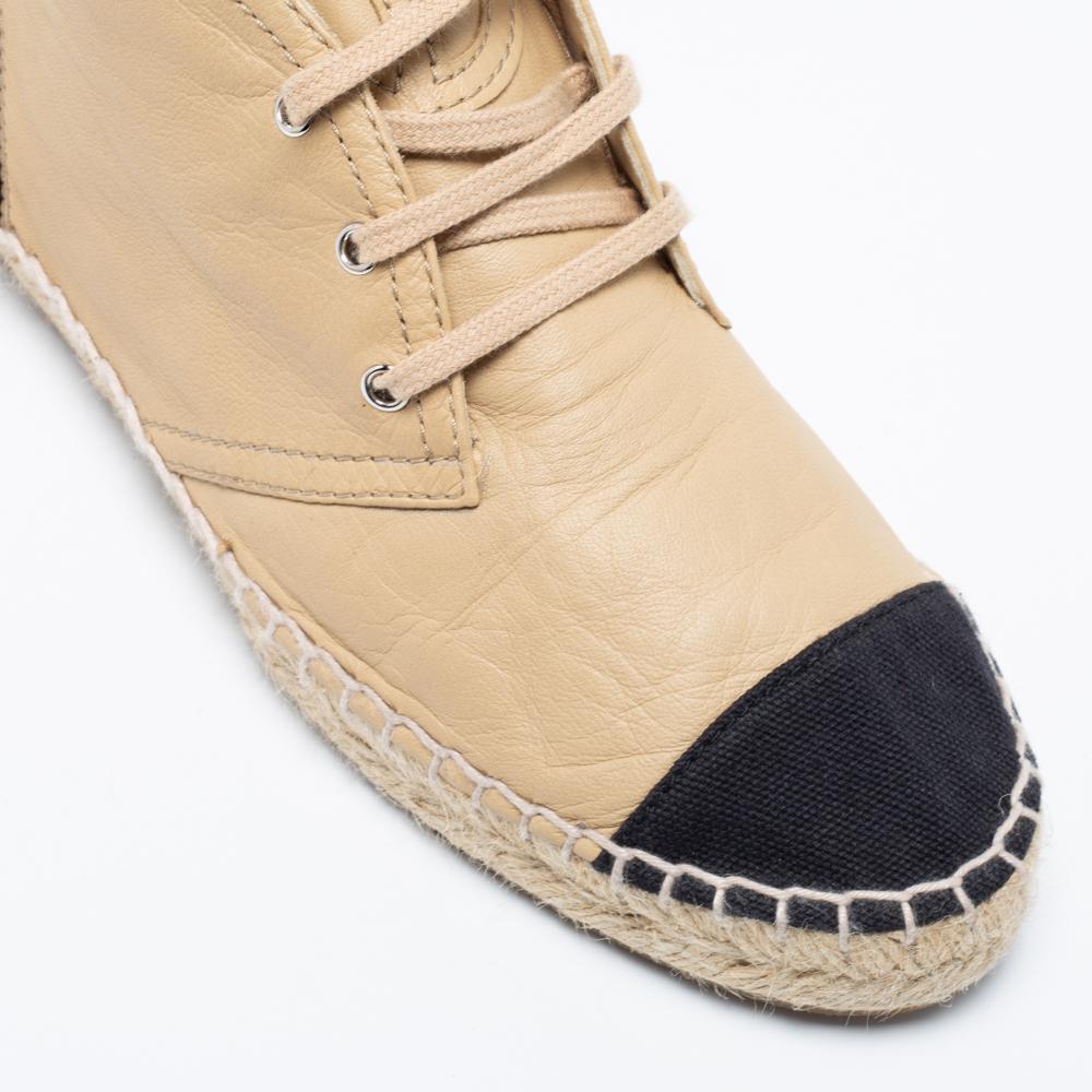 espadrille chanel cuir noir