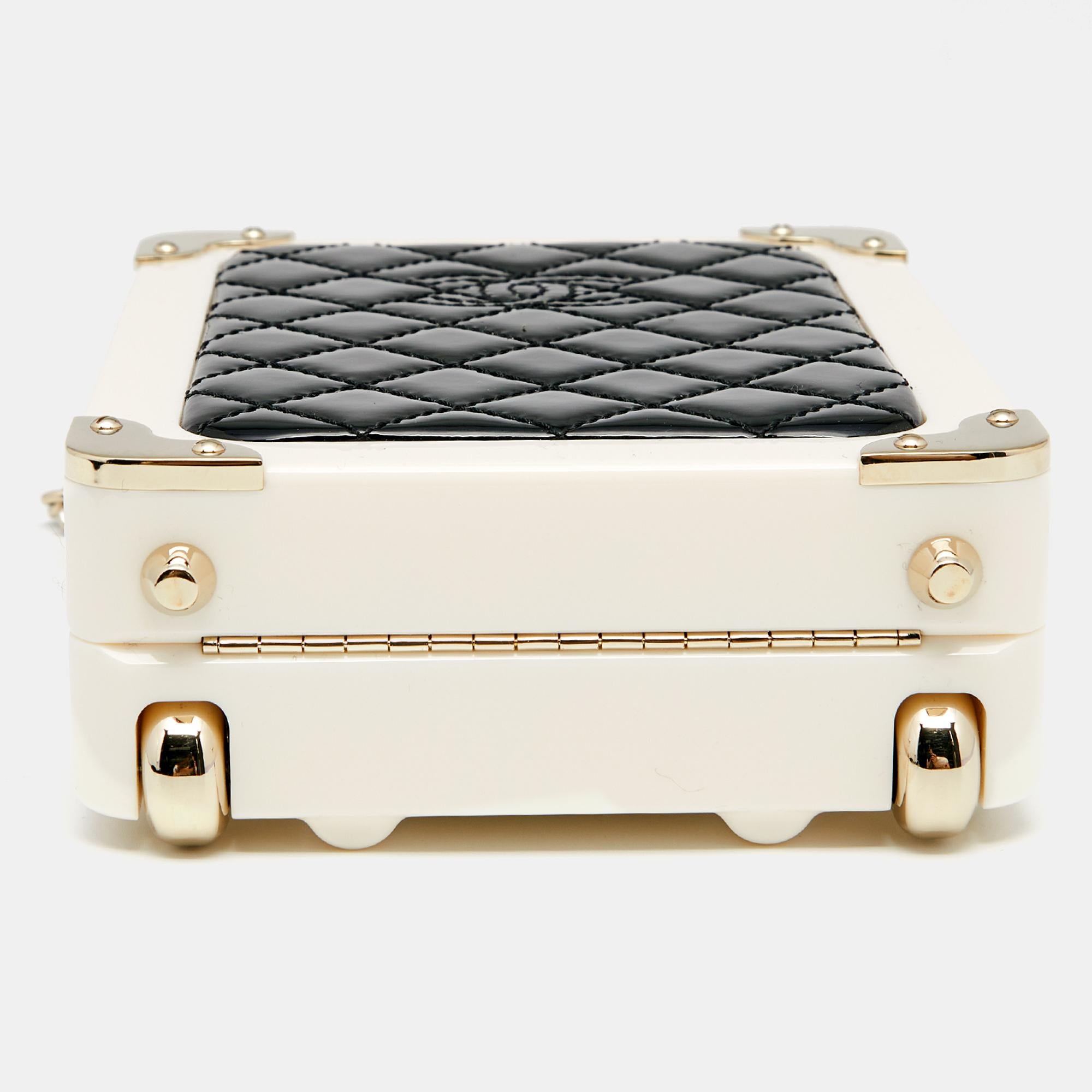 Women's Chanel Leather and Perspex Evening In The Air CC Trolley Minaudière Chain Clutch