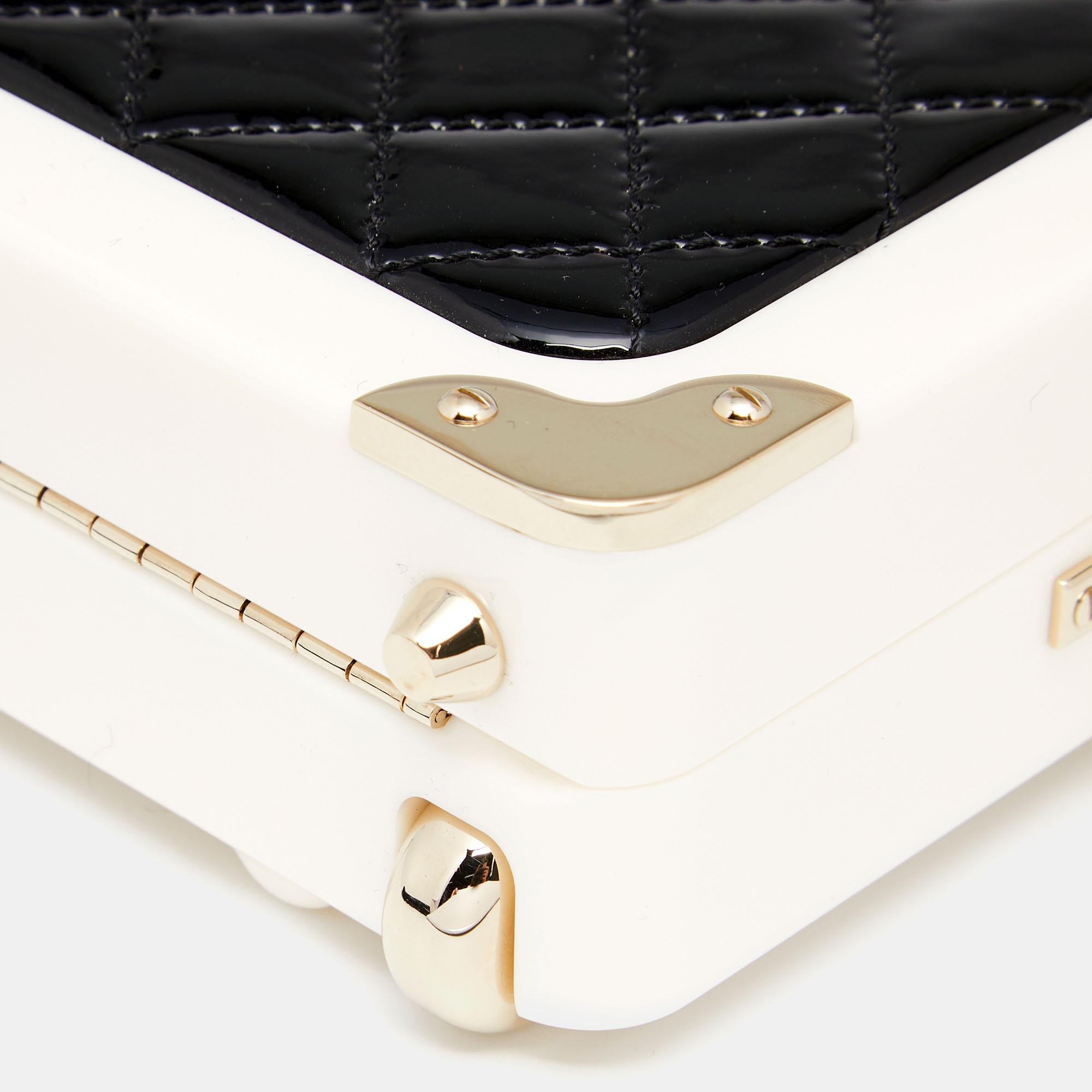 Chanel Leather and Perspex Evening In The Air CC Trolley Minaudière Chain Clutch 2
